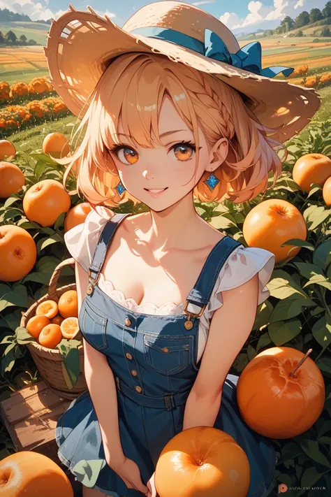 orange fruit field
