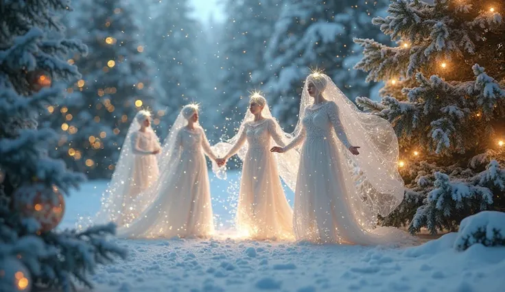 a luminous vibration between two worlds real and invisible world at Christmas realistic and cinematic scene