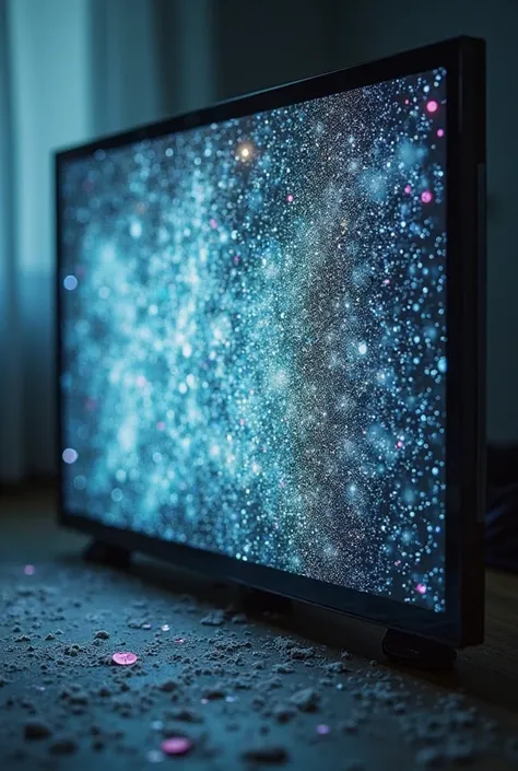 The television screen polarizes the dust particles that float freely in the air. As a result , the charged dust particles adher...
