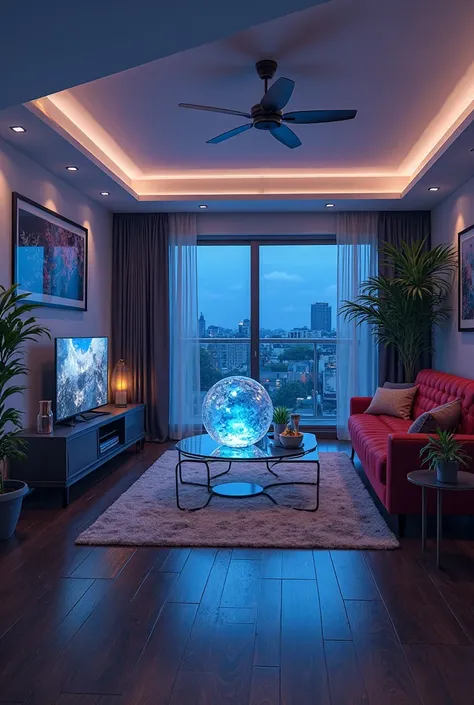*Noblium's living room was rather.. unique. It has a crystal ball, completely cosmetic glowing at the middle of the room, illumi...
