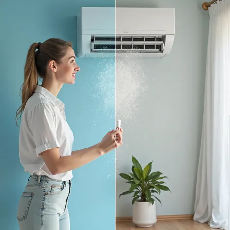 high quality,8K Ultra HD only,Main image of air conditioner cleaning products,before and after cleaning can reflect the state of...
