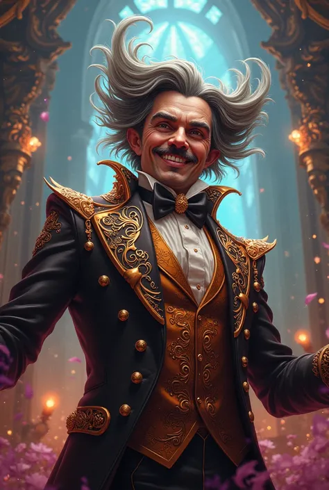 I want an image that highlights enough and fantasy for a flyer that is very detailed, that is a cool character and that represen...