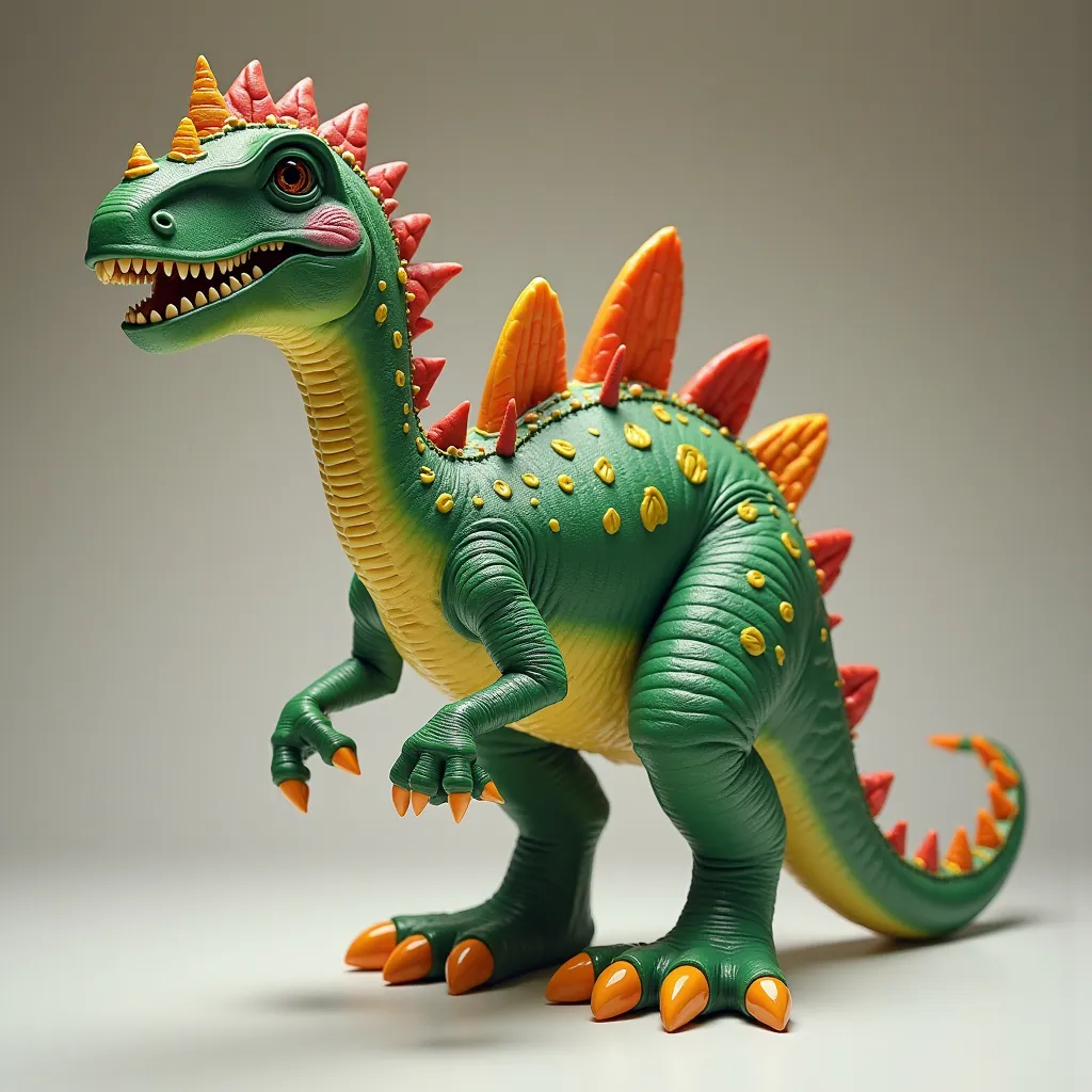 Pianosaurus is a large bipedal realistic dinosaur that has piano keys running along the entire underside of its body from the ne...