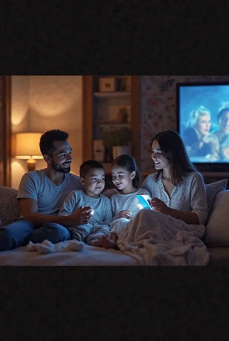 create a family Which watching movie with phone with app called پرده آبی