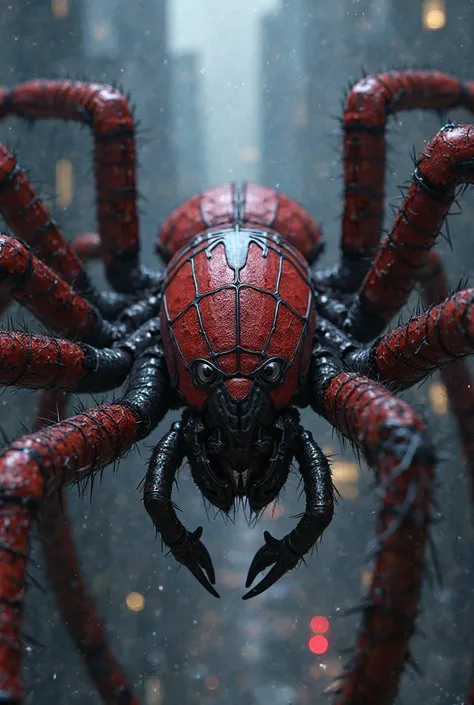 A red spider with the spider man logo