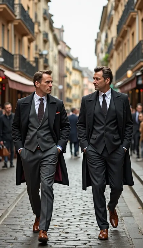 Two well-dressed men in the streets of Lyon