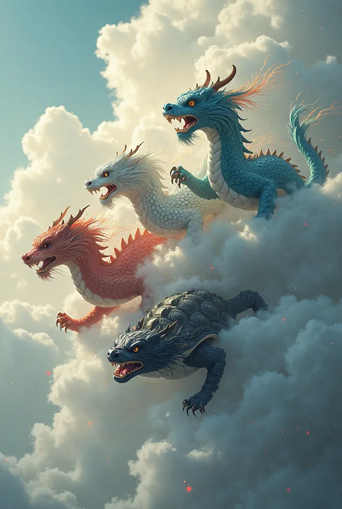 ((Foto RAW) The four Chinese totems in the sky