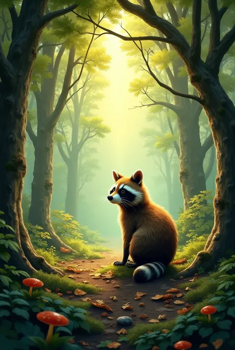 I want the background of the image of the second raccoon 