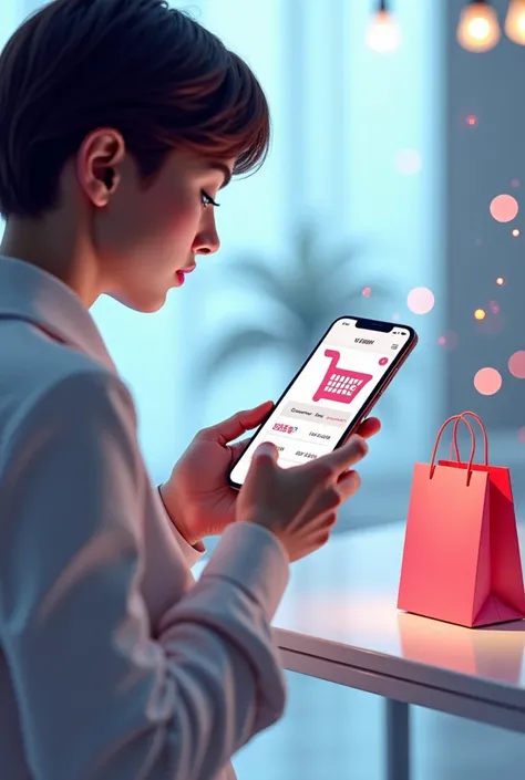 can you make the design where the chic and cheap online shop was on the phone same as the cart and shopping bag. make it more re...