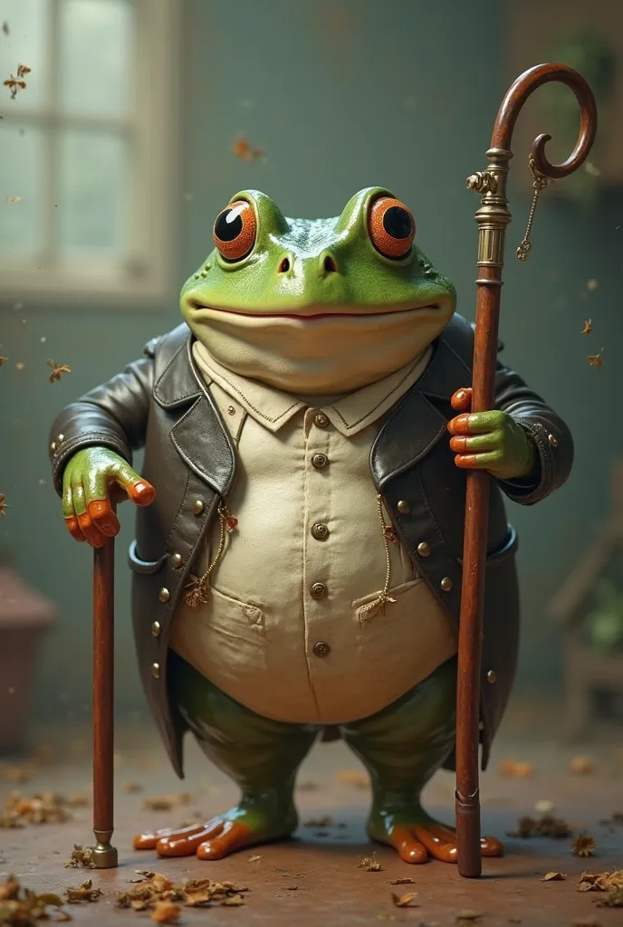 Frog with a cane