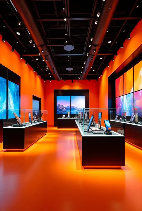 Smartphone store template with orange and black colors