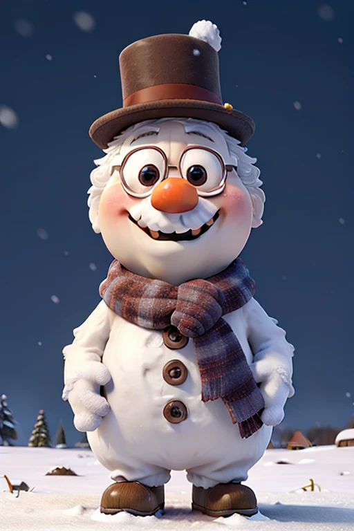 Grandpa Perm snowman snowing