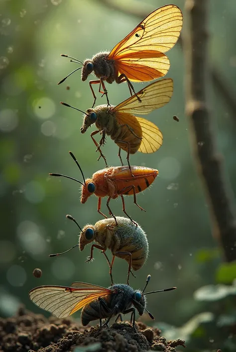 Make an image, PHOTO OF THE METAMORPHOSIS OF AN INSECT 