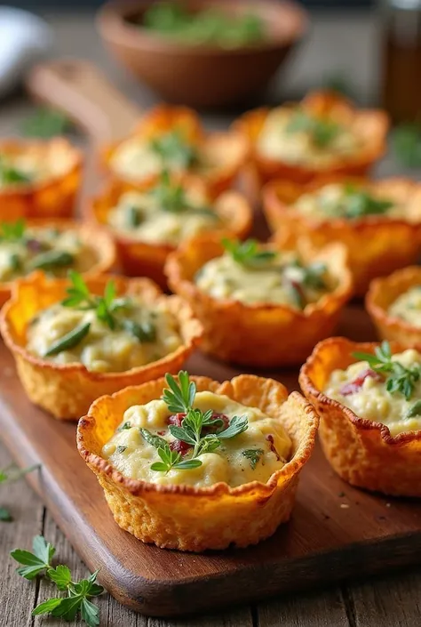 Stuffed Veggie Chips – Crunchy chips filled with hummus, guacamole, or cheese.