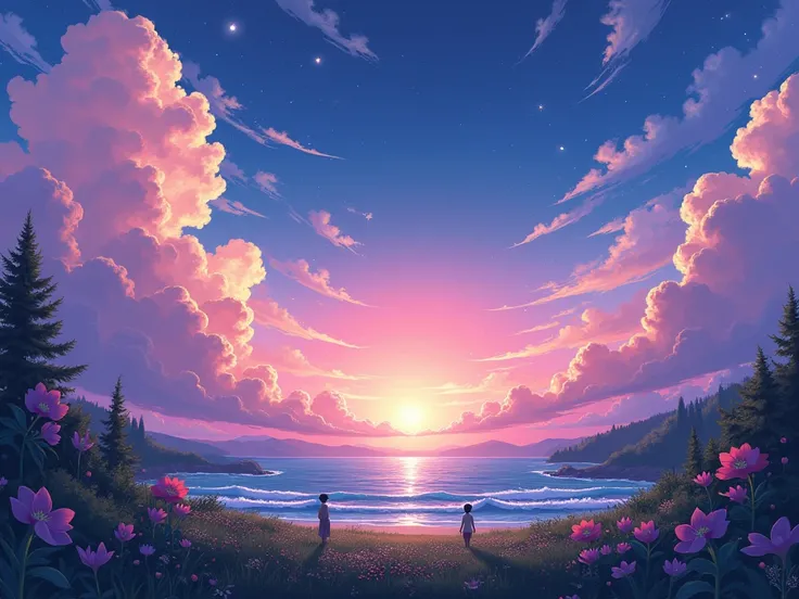 high quality, 8K ultra HD,a beautiful wallpaper for my PC in which in the form of anime I give me a game of colors and anneals f...