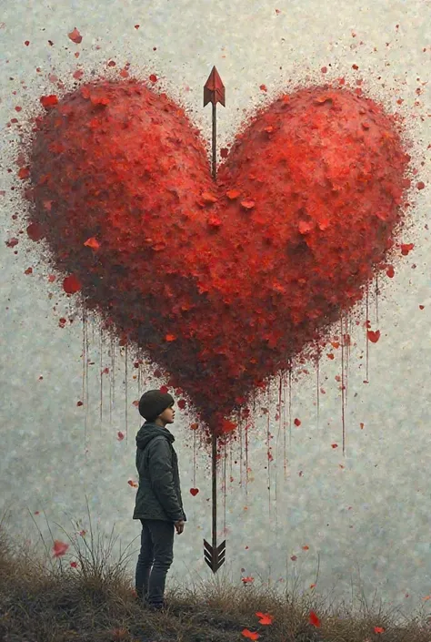 Can you create an image for me of an arrow heart and that from the bottom that says the distance will never be able to diminish ...