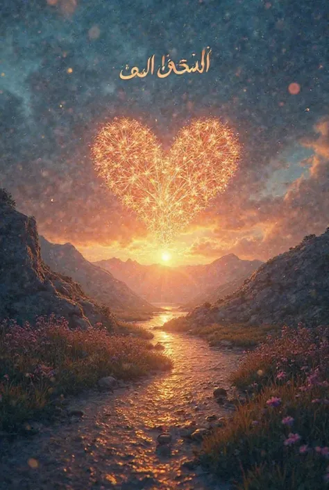 I want the cover of a book to have a beautiful landscape with the light of hearts written on it. Under it, a reassurance inspire...