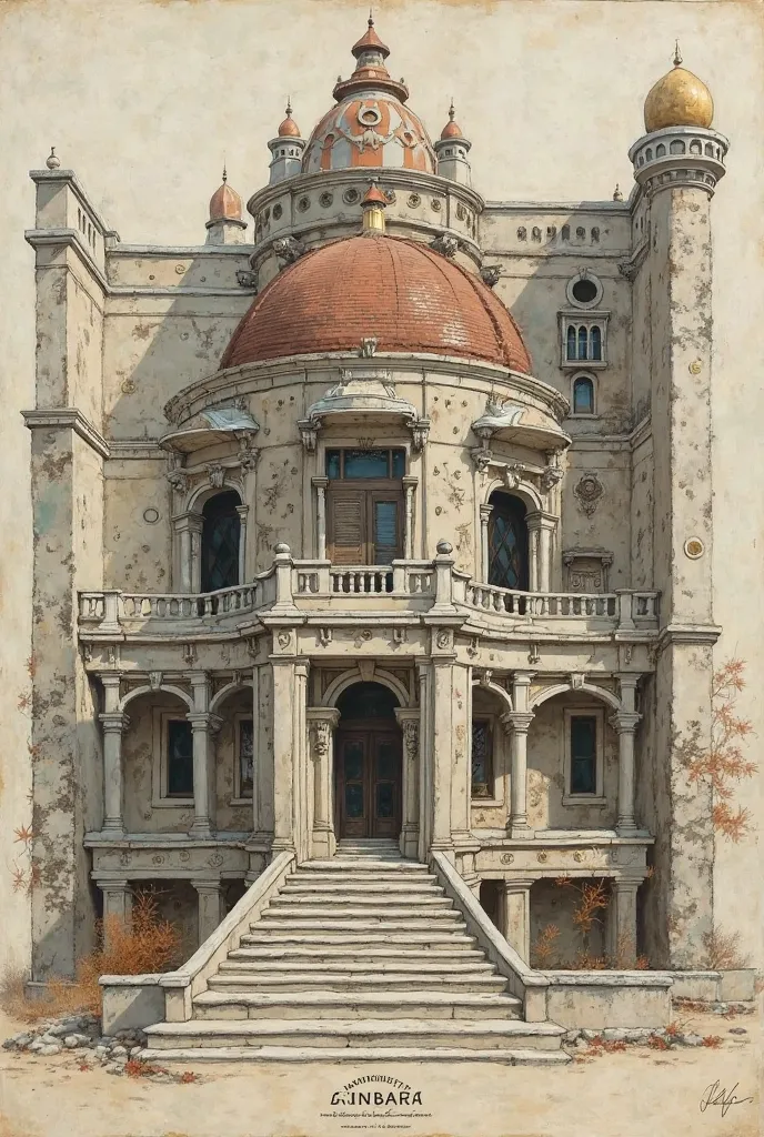 create an image of The text criticizes the historiography of architecture for focusing on formal and biographical aspects, ignor...