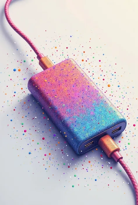 make a pointilism art style of cellphone charger