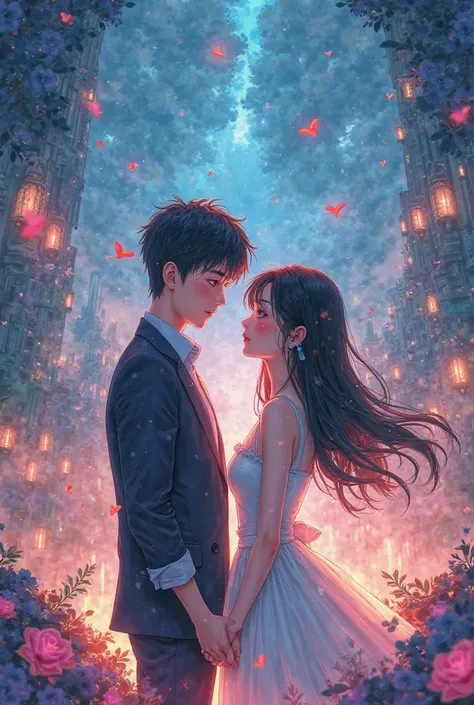 Anime style couple poster