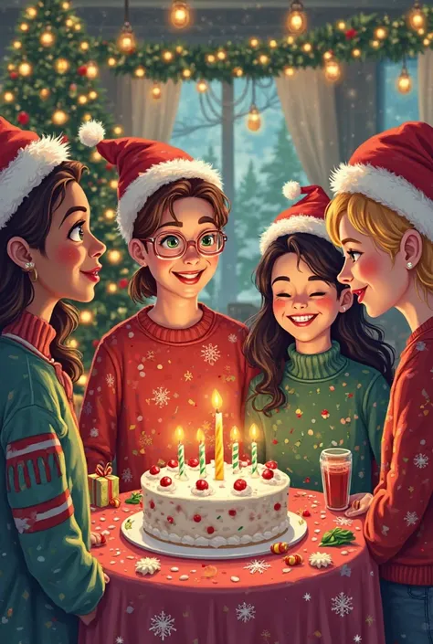 Create a Christmas-themed image of the month's birthdays