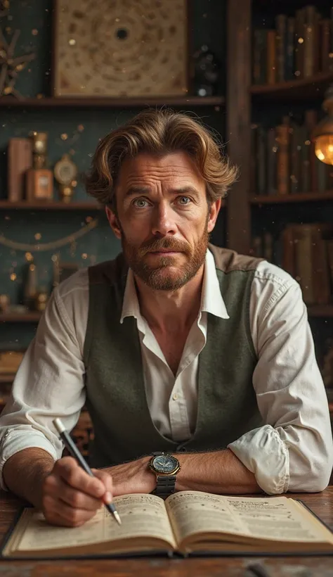 a brown haired brown eyed astrology expert male