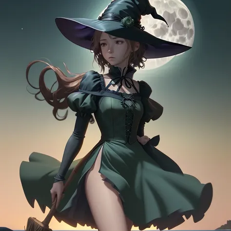 Translucent Illustration 、 anime style illustration 、 Little Silhouette in the Distance 、 Small Silhouette of a Witch ...
