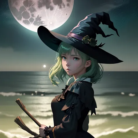 Translucent Illustration 、 anime style illustration 、 Little Silhouette in the Distance 、 Small Silhouette of a Witch ...