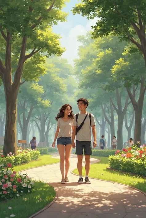 Two human s in the park