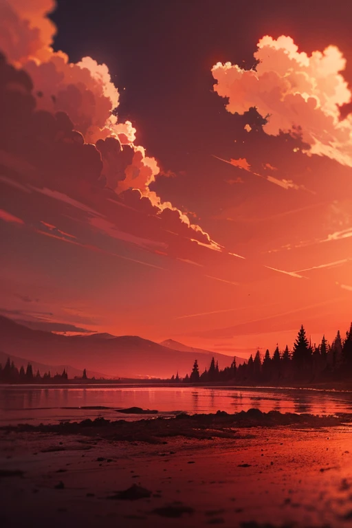 Bloody sky without people empty sky covered in blood completely red sky with clouds like blood blood sky red sky empty sky clear...