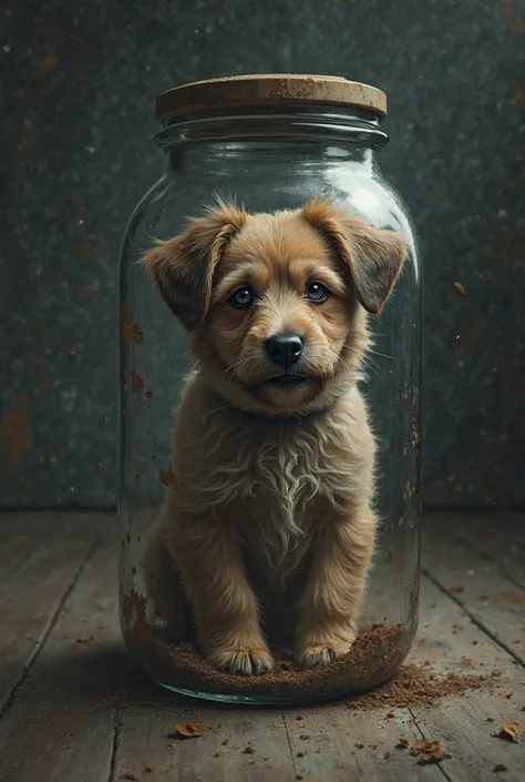 Dog in a jar black