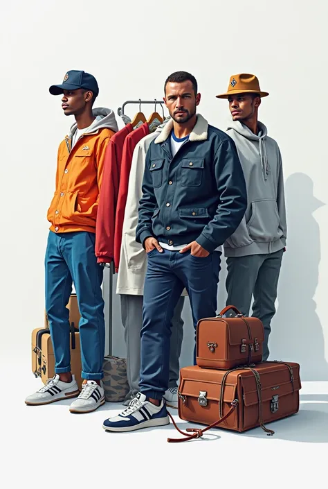 Make a Facebook cover art with some male clothing items and without humans