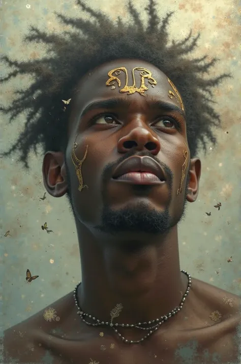 An African young man dreaming