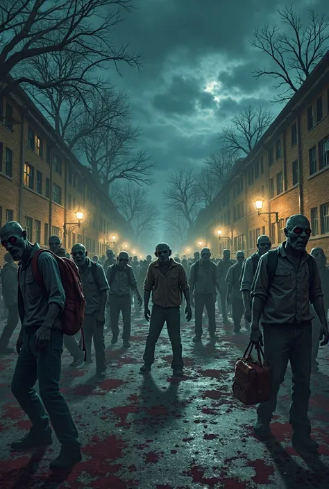 School,Zombies,Night,Bloody