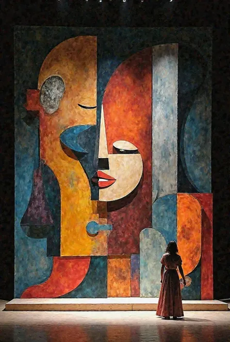 Theater design for a play inspired from Pablo Picasso abstracted paintings