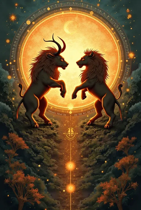 Earth , Taurus and Leo symbol merged