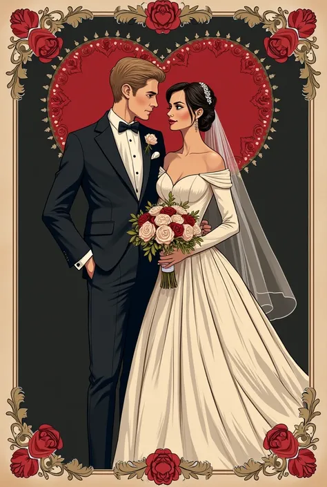Créé une affiche de mariage avec marqué tout en haut nocturnia,juste en dessous gangbang
Et dans un cadre tu mets " l'heureux é...