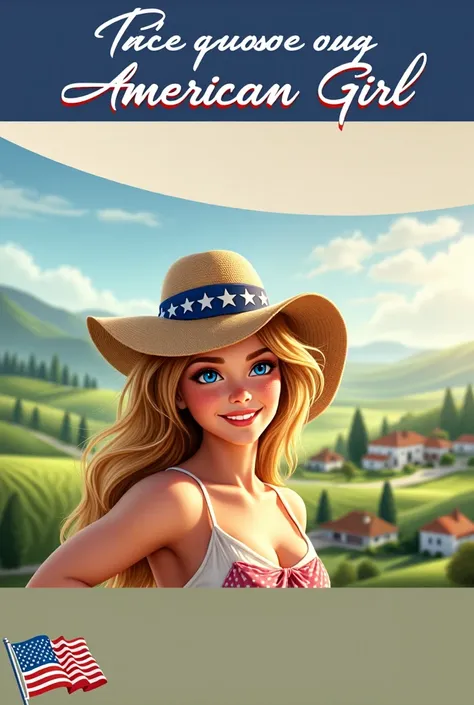 Make her a beautiful virtual American girl