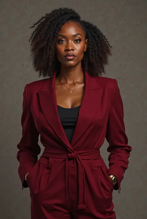 profile picture for a black woman in oxblood suit