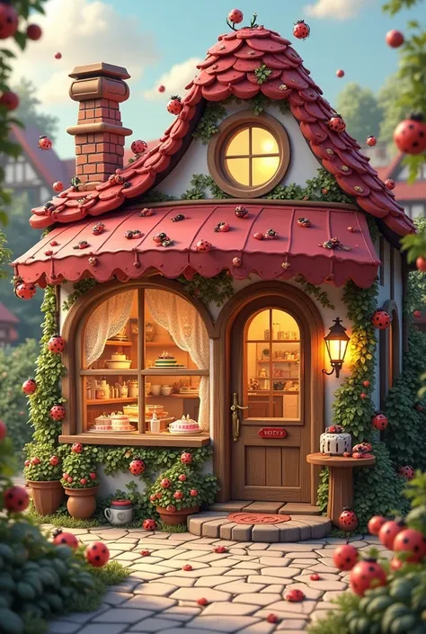 build a single cake shop with l elements ladybug