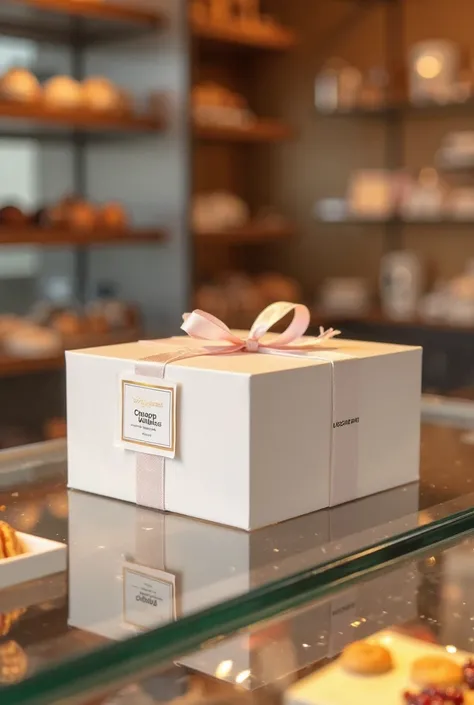The packaging of the cake over there.