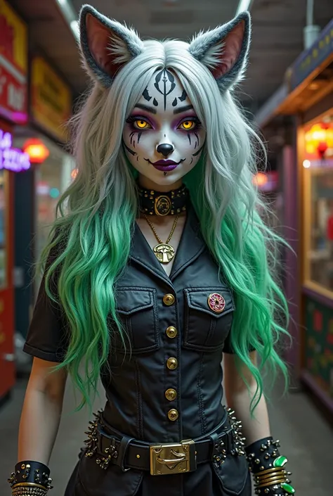 She is a cute animatronic anthropomorphic gray wolf of 1,91m from the Glamrock, Her eyes are bright yellow , her skin color is ...