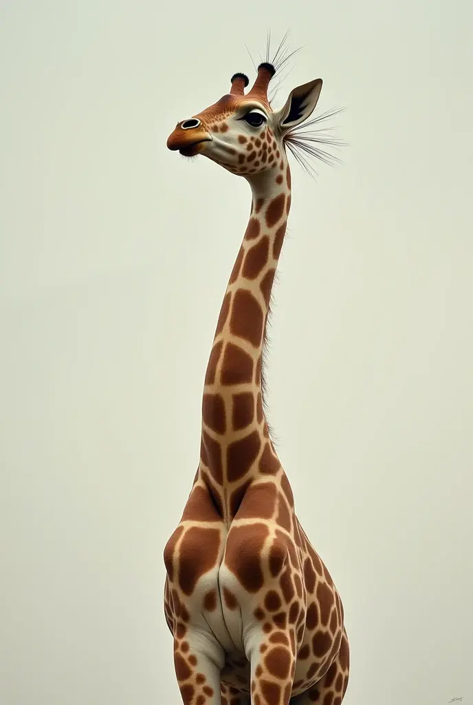 Create an image of a giraffe, only the neck and the head