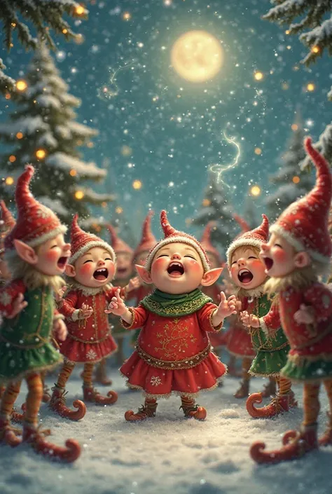 Christmas elves sing or Christmas musical cover