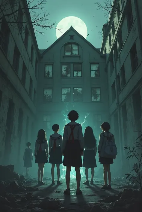 Couverture d’album, A group of high school students named “Baroudeur” in a scary haunted high school
