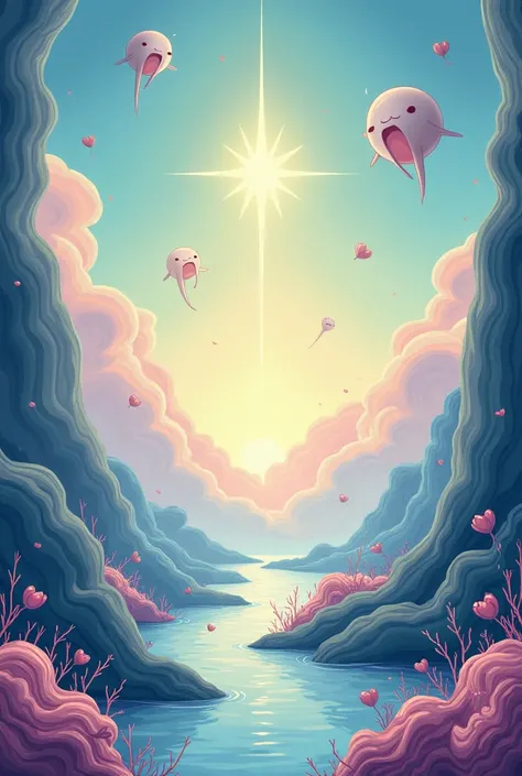 cartoon of: Everything in the air can be felt,
And peace comes latent.