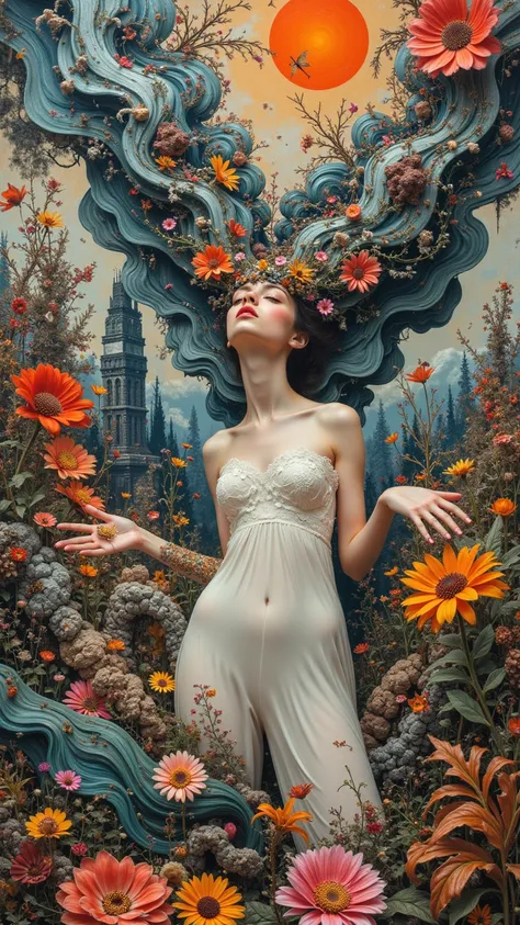 collage art。

the line that intersects with other people's dreams: a woman who should appear in someone's dream made a mistake (...