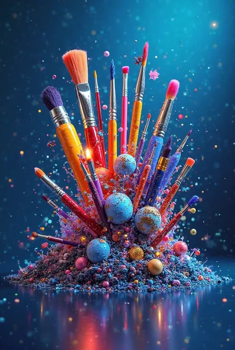 I want to create a visual key for the brand. "art scraps" with slogan "regenerate debris, light up a piece of life", background...