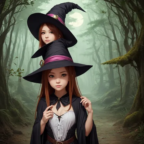 Cute Witch
Mysterious background and young healer woman