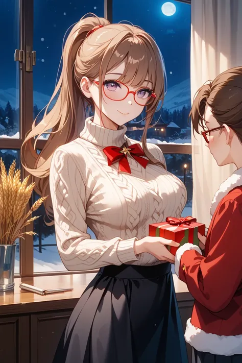 nsfw,black skirt,wheat sweater,dress shirt,teacher,standing,tall of a person,gleaming skin,pale skin,cute face,beautiful face,th...
